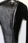 Un Morceau velvet lace stitching diagonal cardigan UM231SZ13